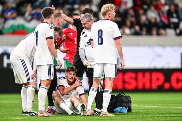 Injured Pavel Kacor (CZE) during the UEFA Under-21 European Football Championship qualifier Group B match Czechia vs Bulgaria, Hradec Kralove, Czech Republic, September 30, 2026. (CTKxPhoto DavidxTanecek) CTKPhotoP2026093008759  CTKPhotoP2026093008759