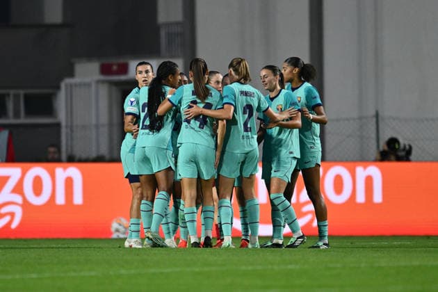 IPA89151544 - Caroline Graham Hansen of F.C. Barcelona celebrates after scoring the goal that made the score 0-1 during Matchday 2 of the group stage of the 2026 27 UEFA Women s Champions League, a soccer match between A.S. Roma and F.C. Barcelona at the Tre Fontane Stadium on September 30, 2026, in Rome, Italy.  Copyright: xDomenicoxCippitelli IPAxSportx xx IPA89151544