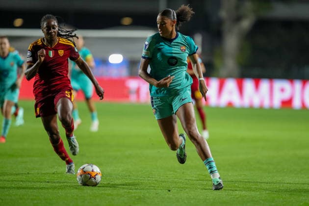 IPA89151707 - Roma vs. Barcelona during the AS Roma vs. FC Barcelona, Barca UEFA Champions League Women s soccer match in Rome, Italy, on September 30, 2026  Copyright: xLuigixMariani IPAxSportx xx IPA89151707