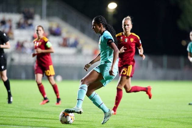 IPA89151716 - Roma vs. Barcelona during the AS Roma vs. FC Barcelona, Barca UEFA Champions League Women s soccer match in Rome, Italy, on September 30, 2026  Copyright: xLuigixMariani IPAxSportx xx IPA89151716
