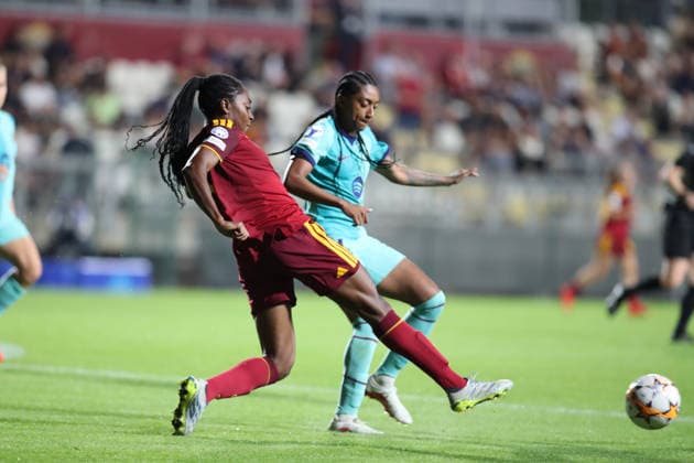 IPA89151717 - Roma vs. Barcelona during the AS Roma vs. FC Barcelona, Barca UEFA Champions League Women s soccer match in Rome, Italy, on September 30, 2026  Copyright: xLuigixMariani IPAxSportx xx IPA89151717