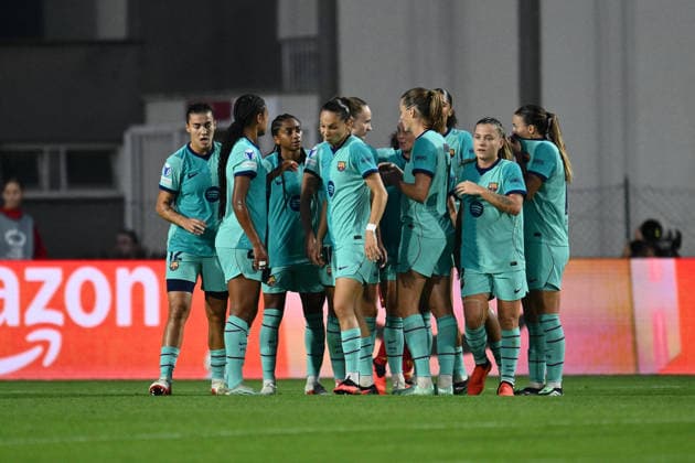 SOCCER - Women s Champions League - AS Roma vs. FC Barcelona, Barca Photo by IPA ABACAPRESS.COM89151539 - Caroline Graham Hansen of F.C. Barcelona celebrates after scoring the goal that made the score 0-1 during Matchday 2 of the 2026 27 UEFA Women s Champions League group stage, a soccer match between A.S. Roma and F.C. Barcelona at Tre Fontane Stadium on September 30, 2026, in Rome, Italy. Rome Italy Copyright: xIPAxSport ABACAx