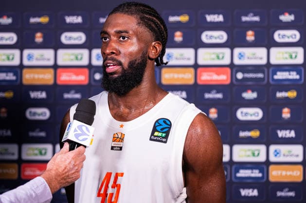 BKT EuroCup Ratiopharm Ulm vs. Balkan Botevgrad September 30, 2026 Ulm, GERMANY September 30, 2026 Oluwasimisola Shittu of Ratiopharm Ulm, 45, in an interview following Ulm’s 98–84 victory in the game between Ratiopharm Ulm and Balkan Botevgrad on Matchday 1 of the BKT EuroCup at the ratiopharm Arena Ulm Copyright: xBEAUTIFULxSPORTS Steinx