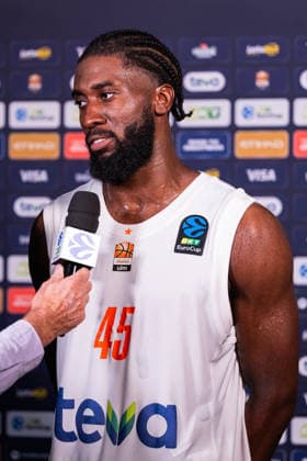 BKT EuroCup Ratiopharm Ulm vs. Balkan Botevgrad September 30, 2026 Ulm, GERMANY September 30, 2026 Oluwasimisola Shittu of Ratiopharm Ulm, 45, in an interview following Ulm’s 98–84 victory in the game between Ratiopharm Ulm and Balkan Botevgrad on Matchday 1 of the BKT EuroCup at the ratiopharm Arena Ulm Copyright: xBEAUTIFULxSPORTS Steinx