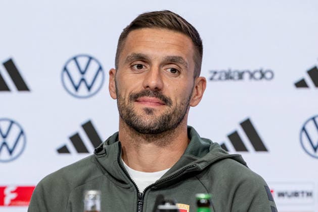 Luka Jovic, Serbia, 08 Portrait, GER, Germany vs. Serbia, Soccer, UEFA Nations League, League Phase League A, Post-Match Press Conference, 2026–2027 Season, September 30, 2026 DFL DFB REGULATIONS PROHIBIT ANY USE OF PHOTOGRAPHS AS IMAGE SEQUENCES AND OR QUASI-VIDEO Photo: HMB Media, Heike Feiner Copyright: HMBxMedia HeikexFeiner