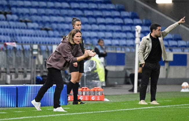 Football : OL Lyonnes women v Chelsea women - Women s champions league - 30 09 2026 Sonia BOMPASTOR coach of Chelsea during the UEFA Champions league womens match between OL Lyonnes women and Chelsea women at Groupama Stadium Decines Charpieu Lyon on September 30, 2026 , France LYONFrance  Copyright: xMouradxAllilix