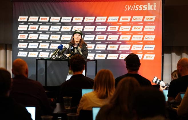 September 30, 2026, Switzerland, Dübendorf, Swiss Ski press event, photo of Wendy Holdener, Alpine skiing, SUI, single frame