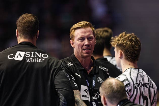 Coach Borge Lund, THW Kiel, Handball Bundesliga, 2026–2027 season, SC Magdeburg vs. THW Kiel at the GETEC Arena in Magdeburg, Handball, Germany, September 30, 2026