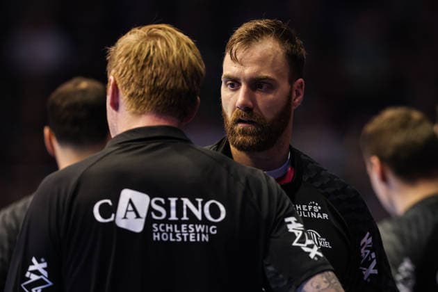 Goalkeeper Andreas Wolff (THW Kiel), 33, and Coach Borge Lund (THW Kiel), Handball Bundesliga Season 2026–2027, SC Magdeburg vs. THW Kiel at the GETEC Arena in Magdeburg, Handball, Germany, September 30, 2026