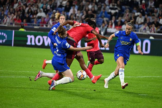 Football : OL Lyonnes women v Chelsea women - Women s champions league - 30 09 2026 Marie Antoinette KATOTO of OL Lyoinnes during the UEFA Champions league womens match between OL Lyonnes women and Chelsea women at Groupama Stadium Decines Charpieu Lyon on September 30, 2026 , France LYONFrance  Copyright: xMouradxAllilix