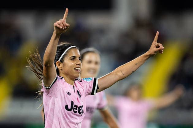 September 30, 2026: Alba Redondo of Juventus celebrates after scoring the 0-3 goal during the Women’s Champions League soccer match between Häcken and Juventus on September 30, 2026 in Gothenburg. Photo by Michael Erichsen, BILDBYRAN COP 89 MI1032 soccer football UEFA Women’s Champions League Häcken Juventus women’s team bbeng Copyright: MICHAELxERICHSEN BB260930MI104