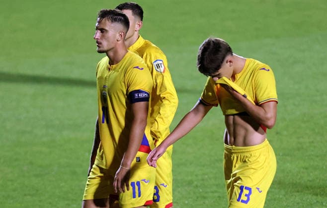 30.09.2026 Targoviste Romania-Finland Suomi European Under-21 qualifiers men s football Rares Burnete,Alexandru Stoian Romania after lost match :