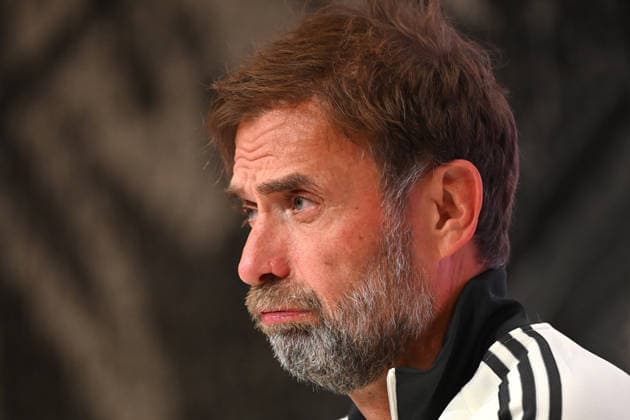 German National Team Coach Juergen KLOPP GER, single frame, cropped single image, portrait, Press conference on September 30, 2026, UEFA Nations League group stage, Group B, Matchday 3: Germany (GER) vs. Serbia (SRB) on October 1, 2026, ALLIANZ ARENA Â
