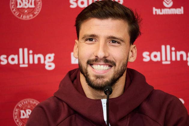 Portugal Training And press conference, PK, Pressekonferenz Portugal national soccer team player Ruben Dias attends a press conference ahead of the UEFA Nations League 2026 27 Group A4 MD3 match against Denmark at Parken Stadium in Copenhagen, Denmark, on September 30, 2026. Copenhagen Denmark  Copyright: xKristianxTuxenxLadegaardxBergx originalFilename:berg-portugal260930_npVM9.jpg