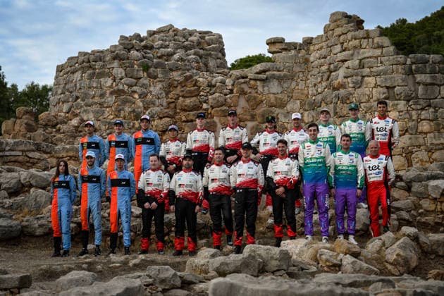FIA WRC, Motorsport Rallye, WM Rally Italia Sardegna 2026 A family poses for a photo in Nuraghe Palmavera during the FIA World Rally Championship WRC Rally Italia Sardegna in Sardinia, Italy, on September 30, 2026. Alghero Italy  Copyright: xLucaxBarsalix originalFilename:barsali-wrcrally250930_npR79