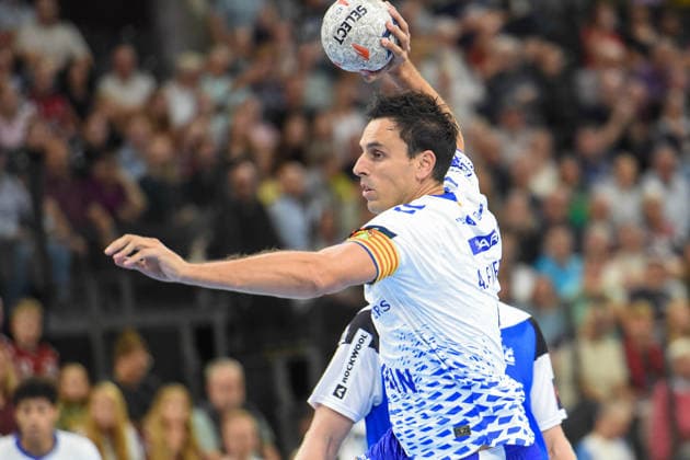 Handball I Men I 2026–2027 Season I EHF European League I Matchday 1 I SG Flensburg Handewitt vs. Fraikin BM Granollers I September 30, 2026 Adrian Figueras 13, Fraikin BM Granollers Copyright: xLobeca JanxKirschnerx