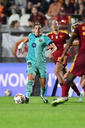 IPA89156769 - Clara Serrajordi of F.C. Barcelona is in action during Matchday 2 of the 2026 27 UEFA Women s Champions League group stage, a soccer match between A.S. Roma and F.C. Barcelona at Tre Fontane Stadium on September 30, 2026, in Rome, Italy.  Copyright: xDomenicoxCippitelli IPAxSportx xx IPA89156769