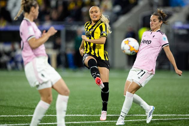260930 Alva Selerud of Häcken during the Women s Champions League football match between Häcken and Juventus on September 30, 2026 in Göteborg. Photo: Michael Erichsen BILDBYRAN COP 89 MI1032 fotboll football soccer fotball uefa womens champions league häcken juventus dam bbeng  Copyright: MICHAELxERICHSEN BB260930MI139