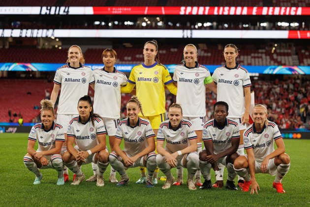 Ena Mahmutovic, Stine Ballisager, Glodis Perla Viggosdottir, Glodis Perla Viggosdottir, Giulia Gwinn, Jovana Damnjanovic, Linda Dalimann, Bernadette Amani, Klara Buhl, Momoko Tanikawa, Franziska Kett and Pernille Harderseen during UEFA Women™s League game between teams of SL Benfica and Fc Bayern Munchen (Luis Loureiro Ball Raw Images) Lisboa Estadio da Luz Portugal Copyright: xLuisxLoureirox lloureiroSlbwBayernW-6892