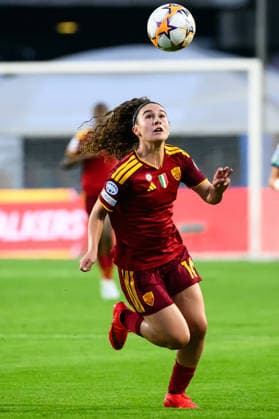 Giada Pellegrino Cimo of AS Roma in action during the Women s Champions league football match between AS Roma and FC Barcelona, Barca at Tre Fontane stadium in Rome (Italy), September 30, 2026. AndreaxStaccioli