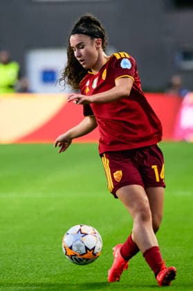Giada Pellegrino Cimo of AS Roma in action during the Women s Champions league football match between AS Roma and FC Barcelona, Barca at Tre Fontane stadium in Rome (Italy), September 30, 2026. AndreaxStaccioli