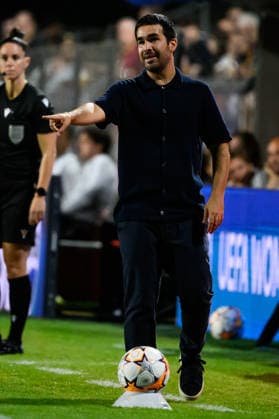 Pere Romeu, Head coach of FC Barcelona, Barca gestures during the Women s Champions league football match between AS Roma and FC Barcelona at Tre Fontane stadium in Rome (Italy), September 30, 2026. AndreaxStaccioli