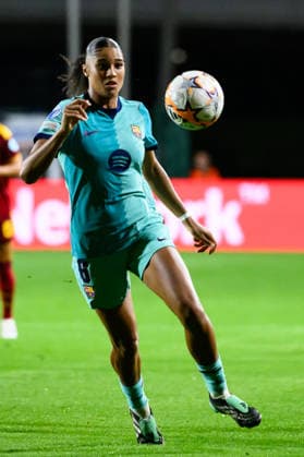 Sydney Schertenleib of FC Barcelona, Barca in action during the Women s Champions league football match between AS Roma and FC Barcelona at Tre Fontane stadium in Rome (Italy), September 30, 2026. AndreaxStaccioli