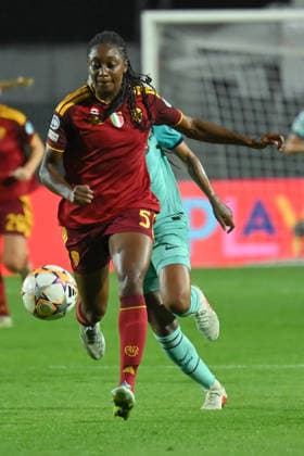Soccer, Woman champions league 2026-2027 , AS Roma Women v Barcelona woman Maya Antoine of AS Roma Women during the Women™s Champions League match between Roma Women v Barcelona woman at Tre Fontane stadium in Rome, Italy, September 30th, 2026 Imago-Images Emmefoto Copyright: xImago-Images Emmefotox