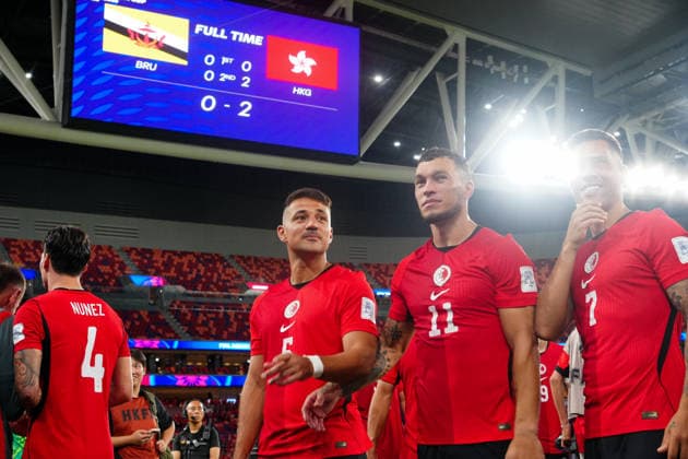 HONG KONG-SPORTS ASEAN-CUP Players of Hong Kong, China applaud and wave to thank the cheering crowd following their 2-0 triumph over Brunei at Kai Tak Stadium on September 30, 2026 in Hong Kong. The victory sealed a spot in the FIFA ASEAN Cup final against Cambodia before a crowd of over 20,000 home fans. (Photo by Zulu Lo TMHK via Nexpher Images) Hong Kong