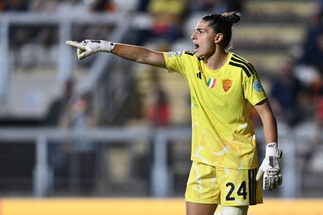 SOCCER - Women s Champions League - AS Roma vs. FC Barcelona, Barca Photo by IPA ABACAPRESS.COM89157818 - Rachele Baldi of A.S. Roma Femminile is in action during Matchday 2 of the 2026 27 UEFA Women s Champions League group stage, a soccer match between A.S. Roma and FC Barcelona at Tre Fontane Stadium on September 30, 2026, in Rome, Italy. Rome Italy  Copyright: xIPAxSport ABACAx