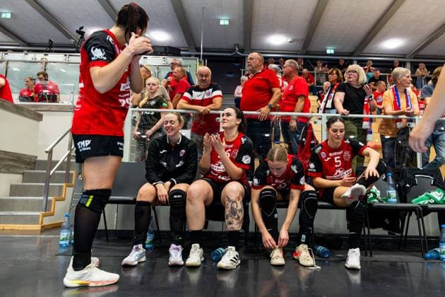 September 30, 2026, GER, Handball, Women, 2026–2027 Season, DHB Cup, Round 2 (Round of 16), Thueringer HC vs. HSG Blomberg Lippe, Levke Kretschmann (Thueringer HC, 14), Macela Arounian (Thueringer HC, 36), Jolina Huhnstock (Thueringer HC, 45), Luca Csikos, Thüringer HC, 5, 99947 Bad Langensalza, Salza, Halle, Sporthalle Mehrz, Thuringia, Germany