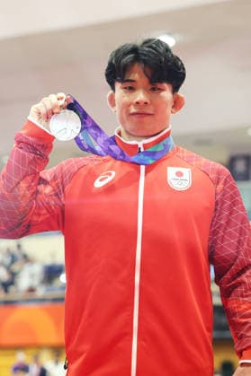 Kyotaro Sogabe (JPN), SEPTEMBER 30, 2026 - Wrestling : Men s Greco-Roman 67kg Medal Ceremony at Nagoya City Inae Sports Center during the Asian Games Aichi-Nagoya 2026 in Aichi, Japan. Noxthirdxpartyxsales  aflo_352156110 KenichiroxOganex