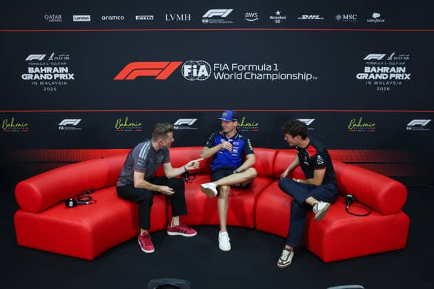 F1 - BAHRAIN GRAND PRIX IN MALAYSIA 2026 press conference, PK, Pressekonferenz HULKENBERG Nico (ger), Audi F1 Team R26, VERSTAPPEN Max (nld), Red Bull Racing Ford RB22, BEARMAN Ollie Oliver (gbr), TGR Haas F1 Team VF-26, portrait during the 2026 Formula 1 Bahrain Grand Prix in Malaysia, 16th round of the 2026 Formula One World Championship, WM, Weltmeisterschaft from October 2 to 4, 2026 on the Sepang International Circuit, in Sepang, Malaysia - SepangMalaysia  Copyright: xANTONINxVINCENTx