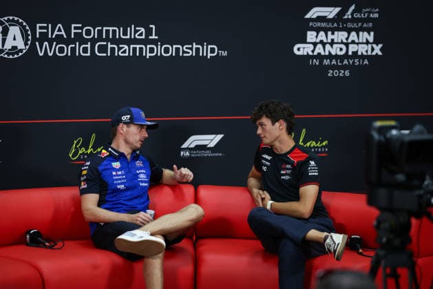 F1 - BAHRAIN GRAND PRIX IN MALAYSIA 2026 press conference, PK, Pressekonferenz VERSTAPPEN Max (nld), Red Bull Racing Ford RB22, BEARMAN Ollie Oliver (gbr), TGR Haas F1 Team VF-26, portrait during the 2026 Formula 1 Bahrain Grand Prix in Malaysia, 16th round of the 2026 Formula One World Championship, WM, Weltmeisterschaft from October 2 to 4, 2026 on the Sepang International Circuit, in Sepang, Malaysia - SepangMalaysia  Copyright: xANTONINxVINCENTx