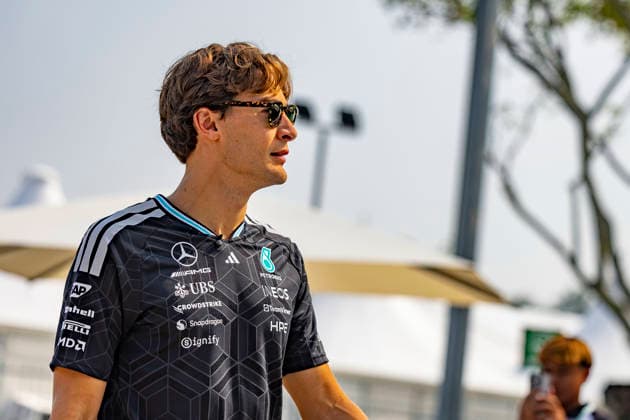 RECORD DATE NOT STATED 1st October 2026; Sepang IC, Kuala Lumpur, Malaysia; Formula 1, Bahrain Grand Prix, Arrival Day; George Russell (63) of Great Britain and Mercedes-AMG PETRONAS Formula One Team arriving at the Bahrain Grand Prix StephenxBlackberry