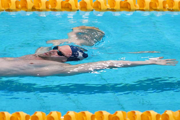 October 1, 2026, Sydney, Nsw, Australia: MARK NIKOLAEV competes in the MenÃ¢â‚¬â ¢s 50m backstroke heats during the 2026 Australian Short Course Championships. Swimming 2026: Australian Short Course Championships  - ZUMAt173 20261001_zsp_t173_001 Copyright: xStephanexThomasx