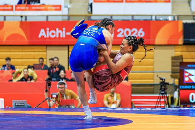 Asian Games, 62 kg Women s Weight Class: Altjin Togtokh (MGL) def. Sushila Chand (NEP) Copyright: xAmirrezaxAliasgarix
