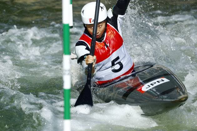 Aichi-Nagoya Asian Games: Canoe Slalom Japan s Kurumi Ito competes en route to winning gold in the Aichi-Nagoya Asian Games women s kayak single at Yahagigawa Canoe Slalom Course in Toyota in Aichi Prefecture, central Japan, on Oct. 1, 2026. A14AA0005629608P