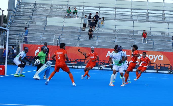 Asian Games 2026 Aichi-Nagoya, Japan India defeated Pakistan 4 3 in the men™s semifinal at the 20th Asian Games Aichi-Nagoya 2026 at Gifu Prefectural Green Stadium on Thursday, October 1, 2026, advancing to the final. Pakistan clawed their way back into the game to level the scores 3-3. Abhishek scored a stunning winner in the final minute of a thrilling Asian Games men s hockey semi-final as India edged past Pakistan by 4-3 Aichi, Nagoya Gifu Perfectural Green Stadium Japan Copyright: xSeshadrixSukumarx