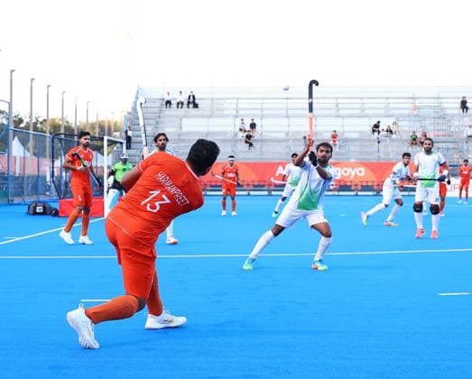 Asian Games 2026 Aichi-Nagoya, Japan India defeated Pakistan 4 3 in the men™s semifinal at the 20th Asian Games Aichi-Nagoya 2026 at Gifu Prefectural Green Stadium on Thursday, October 1, 2026, advancing to the final. Pakistan clawed their way back into the game to level the scores 3-3. Abhishek scored a stunning winner in the final minute of a thrilling Asian Games men s hockey semi-final as India edged past Pakistan by 4-3 Aichi, Nagoya Gifu Perfectural Green Stadium Japan Copyright: xSeshadrixSukumarx