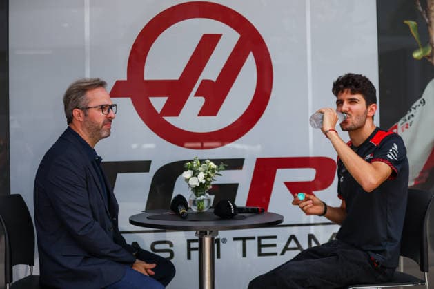 F1 - BAHRAIN GRAND PRIX IN MALAYSIA 2026 OCON Esteban (fra), TGR Haas F1 Team VF-26, FEBREAU Julien (fra), TV presenter of Canal+, portrait during the 2026 Formula 1 Bahrain Grand Prix in Malaysia, 16th round of the 2026 Formula One World Championship, WM, Weltmeisterschaft from October 2 to 4, 2026 on the Sepang International Circuit, in Sepang, Malaysia - SepangMalaysia  Copyright: xANTONINxVINCENTx