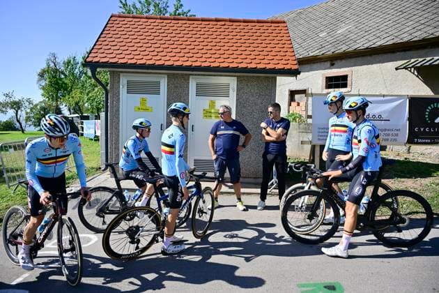 UEC 2026 Road European Championship, EM, Europameisterschaft Ljubljana 01 10 2026 LJUBLJANA, SLOVENIA - OCTOBER 01 : riders of Belgium during a training ride prior to the 2026 UEC Road European Championship on October 1, 2026 in Ljubljana, Slovenia, 01 10 2026 Ljubljana Slovenia  Copyright: xJanxDexMeuleneirx