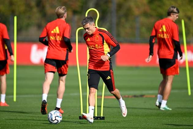Belgium v Turkey - UEFA Nations League 2026 Media Activities 01 10 2026 TUBIZE, BELGIUM - OCTOBER 01 : Trossard Leandro forward of Belgium pictured during a training session ahead of the UEFA Nations League tournament league phase matchday 3 group A1 match between Belgium and Turkey on October 1, 2026 in Tubize, Belgium, 01 10 2026 Tubize Belgium  Copyright: xNicoxVereeckenx
