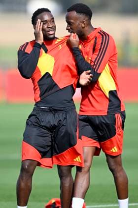 Belgium v Turkey - UEFA Nations League 2026 Media Activities 01 10 2026 TUBIZE, BELGIUM - OCTOBER 01 : Keita Mandela midfielder of Belgium, Lukebakio Dodi forward of Belgium pictured during a training session ahead of the UEFA Nations League tournament league phase matchday 3 group A1 match between Belgium and Turkey on October 1, 2026 in Tubize, Belgium, 01 10 2026 Tubize Belgium  Copyright: xNicoxVereeckenx