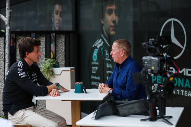 F1 - BAHRAIN GRAND PRIX IN MALAYSIA 2026 WOLFF Toto (aut), Team Principal & CEO of Mercedes AMG F1 Team, BRUNDLE Martin (gbr), Former F1 Driver, portrait during the 2026 Formula 1 Bahrain Grand Prix in Malaysia, 16th round of the 2026 Formula One World Championship, WM, Weltmeisterschaft from October 2 to 4, 2026 on the Sepang International Circuit, in Sepang, Malaysia - SepangMalaysia Copyright: xANTONINxVINCENTx