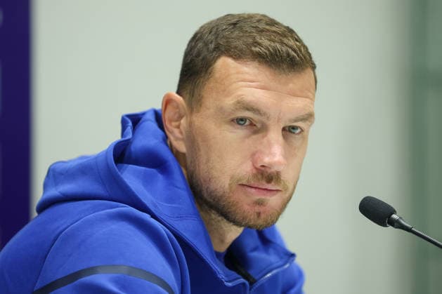 Bosnia press: UEFA Nations League Edin Dzeko of Bosnia and Herzegovina speaks on a press conference, PK, Pressekonferenz on October 01, 2026 in Sarajevo, Bosnia and Herzegovina. Edin Dzeko will end his international career with 152 appearances for Bosnia and Herzegovina after tomorrow s match against Sweden.  ArminxDurgut PIXSELL