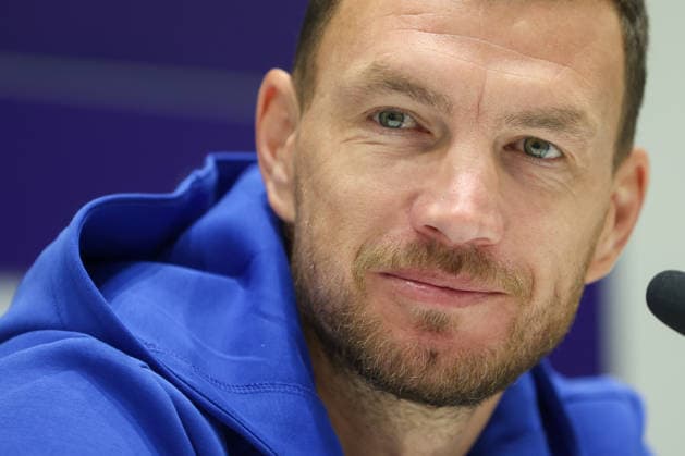 Bosnia press: UEFA Nations League Edin Dzeko of Bosnia and Herzegovina speaks on a press conference, PK, Pressekonferenz on October 01, 2026 in Sarajevo, Bosnia and Herzegovina. Edin Dzeko will end his international career with 152 appearances for Bosnia and Herzegovina after tomorrow s match against Sweden.  ArminxDurgut PIXSELL