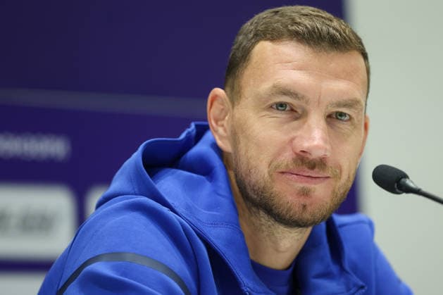 Bosnia press: UEFA Nations League Edin Dzeko of Bosnia and Herzegovina speaks on a press conference, PK, Pressekonferenz on October 01, 2026 in Sarajevo, Bosnia and Herzegovina. Edin Dzeko will end his international career with 152 appearances for Bosnia and Herzegovina after tomorrow s match against Sweden.  ArminxDurgut PIXSELL