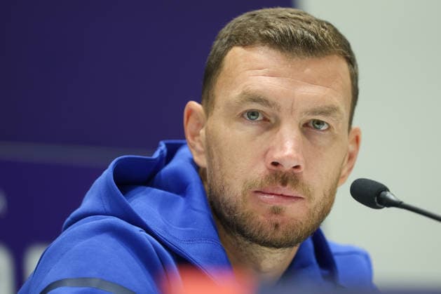 Bosnia press: UEFA Nations League Edin Dzeko of Bosnia and Herzegovina speaks on a press conference, PK, Pressekonferenz on October 01, 2026 in Sarajevo, Bosnia and Herzegovina. Edin Dzeko will end his international career with 152 appearances for Bosnia and Herzegovina after tomorrow s match against Sweden.  ArminxDurgut PIXSELL