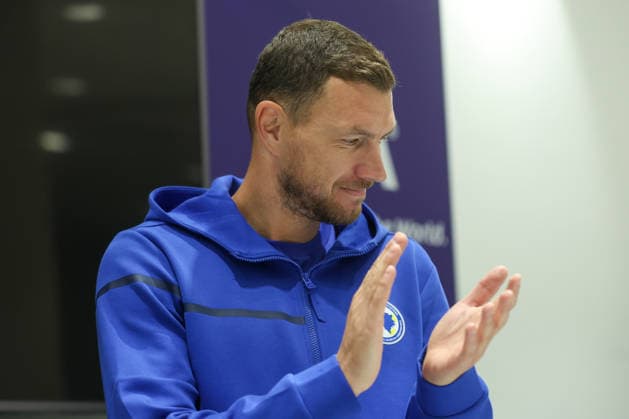 Bosnia press: UEFA Nations League Edin Dzeko of Bosnia and Herzegovina speaks on a press conference, PK, Pressekonferenz on October 01, 2026 in Sarajevo, Bosnia and Herzegovina. Edin Dzeko will end his international career with 152 appearances for Bosnia and Herzegovina after tomorrow s match against Sweden.  ArminxDurgut PIXSELL